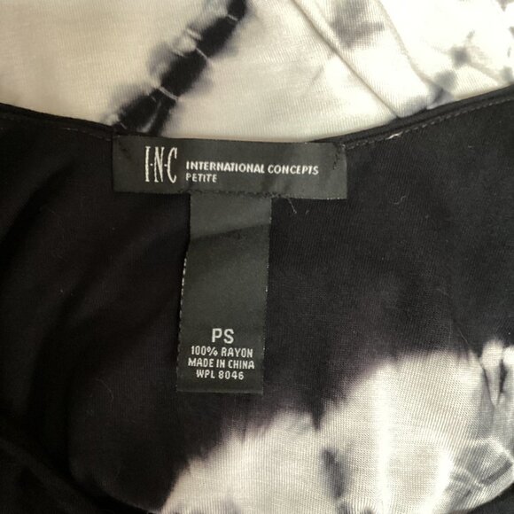 INC/International Concepts Beaded Tie Dye Maxi Tank Dress Sz PS Black White 196G - Picture 8 of 9